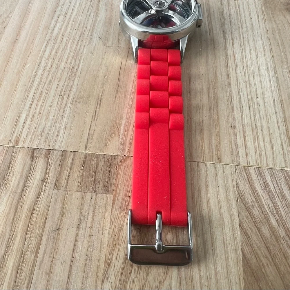 Marvel Spider-Man red and silver tone hidden watch NEW BATTERY
